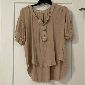 Free people Henley beige shirt